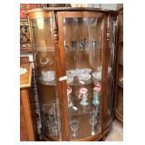 Contemporary bowfront 4-shelf China cabinet - 35"