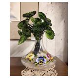 Emerald glass floral stalks