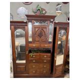 Mahogany mirrored front impressive wardrobe with 4
