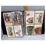 Advertising postcard album with 80+