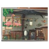 MCM flamingo trio mirror - 30.5" x 21"