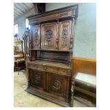 European stepback cupboard with carved front panel