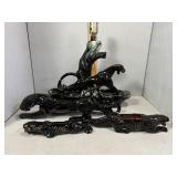 Black Panther table top grouping: piano light and