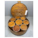 Shaker wooden spice box with 8 canisters