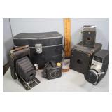 Camera lot: Bell & Howell movie, vintage box, Baby