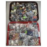 Vintage marbles incl cateye, marble, blue and irid