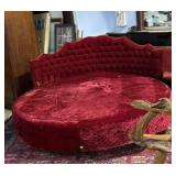 Red velvet round love shack bed