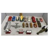 20th century case metal toys 21 pcs incl 8 vintage