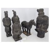 Chinese 5pc mud man figures