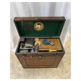 Oak machinist box Estate found with contents - 20"