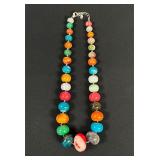 Multi-color Gemstone Necklace 925 Clasp