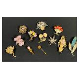 Mixed Lot Flower Brooch Pins