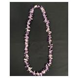 Purple/White Gemstone Necklace