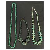 Green Gemstone Necklace Lot - Qty 3