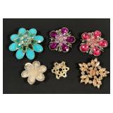 Mixed Lot Flower Brooch Pins