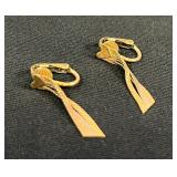 14k Gold Filled Heart & Dangle Clip Earrings