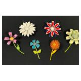 Mixed Lot Vintage Flower Brooch Pins