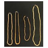 Antique Faux Pearl w/ Sterling Clasp Necklace (4)