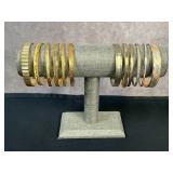 Mixed Lot Solid Metal Etched Band Bangles