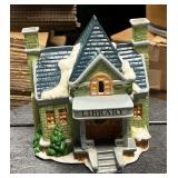 Library Ceramic Lighted Snow Village Building
