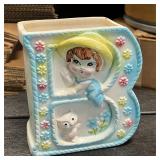 Vtg Rubens Original "B" Baby Ceramic Planter 3291