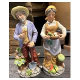 Gardeners Man & Woman Figurines