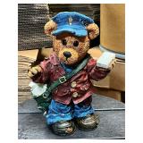 Brown Bear Postman Mail Carrier 10" Resin Statue