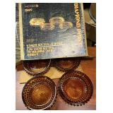 Indiana Glass Amber Diamond Point 4pc Salad Bowls