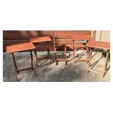 Set of 4 Wooden Folding Dinner Trays