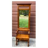 Vtg Tell City Hall Tree Chair w/ Original Cushion