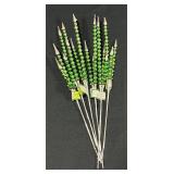 Vtg Mercury Glass Bead Pick Sprays 6-ct. (Green)