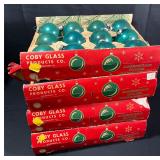 Vintage Coby Glass Christmas Ornaments USA 45-ct.