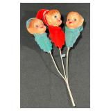 Vintage Elf Christmas Decor Japan 3-ct.