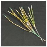 Vtg Mercury Glass Bead Pick Sprays 3-ct. (Green)