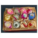 Mixed Vintage Glass Christmas Ornaments 12-ct.