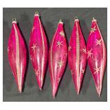 Vintage Teardrop Glass Christmas Ornament 5-ct.