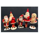 Vintage Santa Christmas Decor Japan 5-ct.
