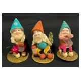 Vintage Elf Christmas Decor Japan 3-ct.
