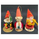 Vintage Elf Christmas Decor Japan 3-ct.