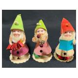 Vintage Elf Christmas Decor Japan 3-ct.