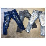 Mixed Lot Distressed Denim Jeans - Qty 3