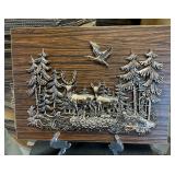 Vintage Wildlife Metal & Wood Wall Hanging Decor