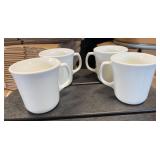 Set of 4 Corning Ware USA White Coffee Mugs