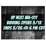 UP NEXT - ONLINE SALE MA-S17 MARCH 12-26