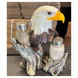 Bald Eagle Salt & Pepper Shaker Holder Decor