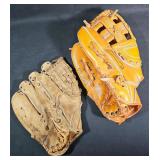 Vtg Rawlings Leather Baseball Glove & Softball
