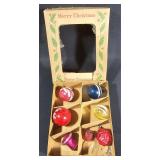Vintage Glass Christmas Ornaments - Qty 7