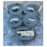 Heavy Duty Ratchet & Cam Buckle Straps - Qty 5