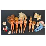 Collection of Vintage Barbie Dolls 1966-77