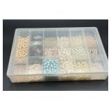 Mixed Pearl Beads in plastic organizer
